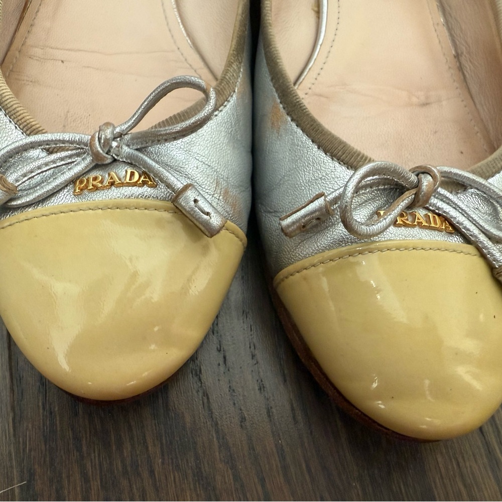 Prada Leather Ballet Flats Size 8-9 - Picture 6 of 13